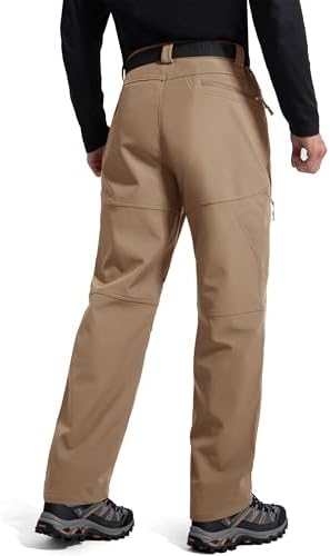 FREE SOLDIER Men's Fleece Lined Pants Softshell Snow Ski Pants
