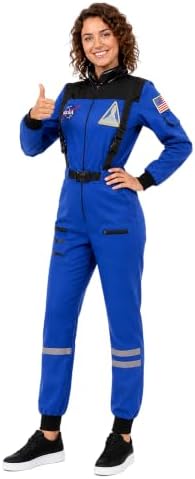 Women's Astronaut Costume, Adult Space Jumpsuit for Halloween