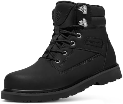 LARNMERN Steel Toe Work Boots Men Non Slip Waterproof Puncture Proof Shoes