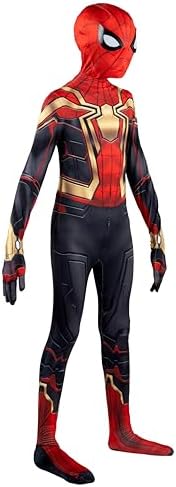 MARVEL Integrated Spider-Man Official Youth Deluxe Zentai Costume - Stretch Spandex with Hidden Zippers and Wrist Slits