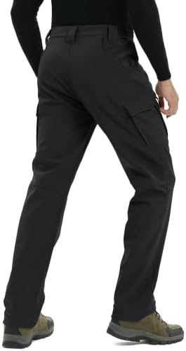 TACVASEN Men's Winter Snow Ski Pants Fleece Lined Waterproof Work Tactical