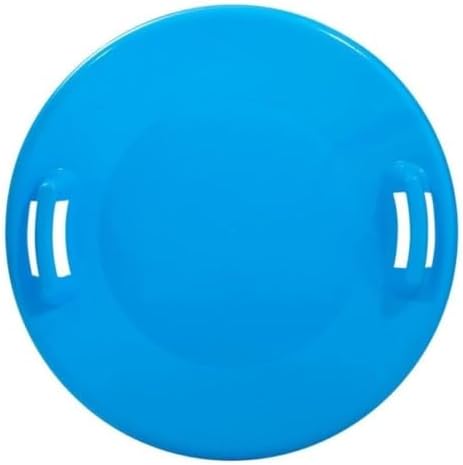 Superio Round Snow Saucer Sled- 24" Plastic Disc Sled for Kids and Adults- Heavy Duty Sled with Handles for Downhill Sledding, Winter Outdoor Sports
