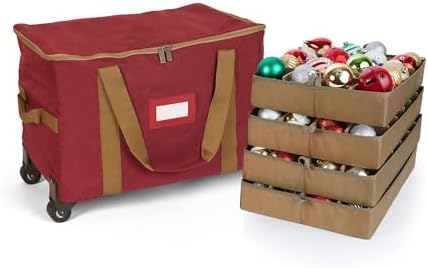 Covermates Rolling Adjustable Ornament Storage Bag, 19.25"W x 13"D x 12.5"H