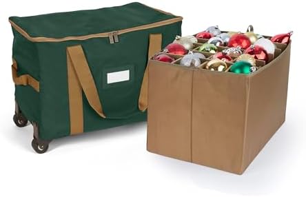 Covermates Rolling Adjustable Ornament Storage Bag, 19.25"W x 13"D x 12.5"H