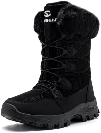 HOBIBEAR Kids Winter Snow Boots Waterproof Outdoor Warm Faux Fur Lined Shoes