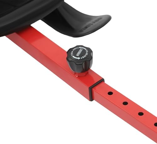 Snow Racer Sled, 198LBS Capacity Adjustable Length Snow Racer Scooter with 5.9ft Rope, Plastic Modern Red Ski Slider for Outdoor Skiing, Skating, Sand Sliding