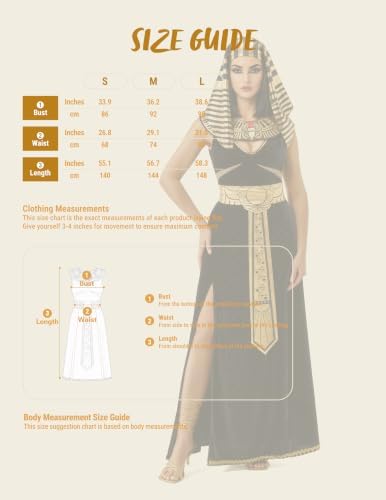 Spooktacular Creations Women Black Cleopatra Dress Costume Set with Cleopatra Accessories for Halloween Costume