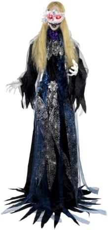 Haunted Hill Farm 5.9-Ft. Animatronic Standing Masquerade Lady, Lights