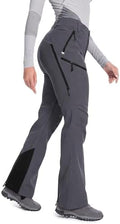 Moosehill Women's Snow Pants Flared: Zipper Mesh Vents Water Resistant