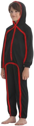 Vanderdyken Stick Figure Costume Kids Light up Stickman Costume Glow in the Dark Halloween Outfit for Boys and Girls