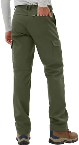 Pioneer Camp Men's Snow Ski Pants Waterproof Fleece Lined Outdoor Softshell Insulated Cargo Hiking Winter Pants Snowboard