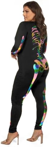 Tipsy Elves Sexy Halloween Skeleton Bodysuit for Women - One Piece Costume