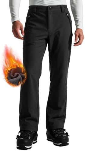 wantdo Men's Fleece Lined Pants Insulated Softshell Ski Snow Hiking Pant