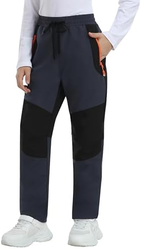 MoFiz Boys Snow Ski Pants Fleece Waterproof Winter Outdoor Hiking Pants