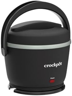 Crock-Pot Electric Lunch Box 20-Ounce Portable Food Warmer Black Licorice Perfect for Travel On-the-Go & Office Use | Stylish Spill-Free & Dishwasher-Safe | Ideal Men & Women's Gifts