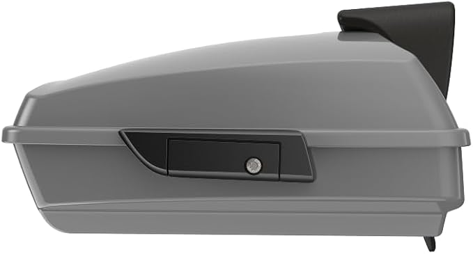 Advanblack Road Glide Tour Trunk Pack Dark Billiard Gray Razor Tour Trunk Pack Backrest Pad for '97-'26 Harley Touring Road King Street Glide Electra Glide CVO models
