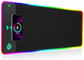 GIM Wireless Charging RGB Gaming Mouse Pad 15W, LED Mouse Mat 800x300x4MM, 10 Light Modes Extra Large Mousepad Non-Slip Rubber Base Computer Keyboard Mat for Gaming, MacBook, PC, Laptop, Desk