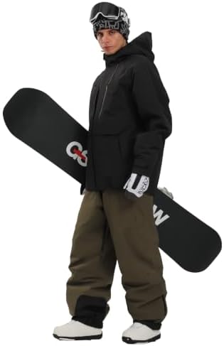 GSOU SNOW Mens Womens Snowboard Pants-Baggy Ski Snow Bibs