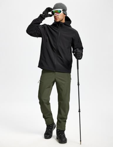 MAGCOMSEN Mens Snow Ski Pants Fleece Winter Outdoor Hiking Waterproof Pants