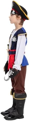 14pcs Pirate Costume for Boys and Girls with Accessories Halloween Costumes Gifts