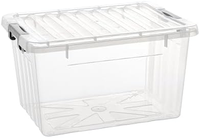 Cetomo 18Qt Plastic Storage Bin, Stackable Storage Box with Lid, Organizer, Container for Home, Office, Drom, PP, BPA-Free, Nestable, Clear, 18Quart-4 Pack