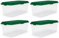 113 Qt Christmas Storage Bins with Lids, 4 Pack Clear Plastic Containers