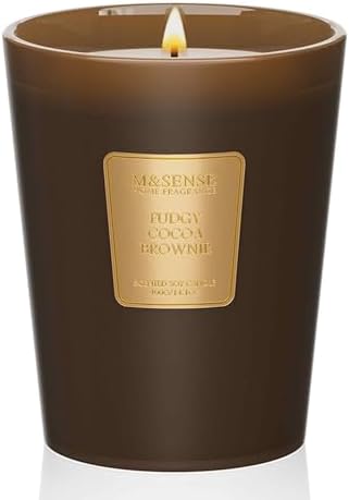 M&SENSE Fudgy Cocoa Brownie Soy Candle, 14.1oz, Sweet Home Fragrance