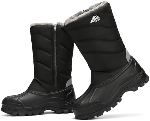 Kricely Men's Snow Boots Waterproof Non-Slip Outdoor Hiking Athletic Warm Fur Boot Comfortable Causual Cold-Weather Boots