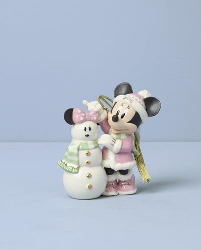 Lenox 2026 Minnie Mouses Matching Snowman Ornament