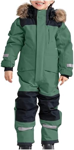 YRAETENM Snow Suit for Kids Boys Girls One Piece Snowsuit Girls and Boys Waterproof Insulated Winter Jumpsuit Coveralls