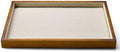 Oirlv Wood Flat Jewelry Tray Stackable Jewelry Drawer Organizer Showcase Jewelry Holder (Creamy-white flat tray)