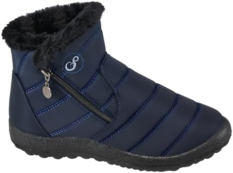 Alicegana Snow Boots for Women Winter: Warm Fur Lined Ankle Booties Comfortable Waterproof Slip On Lightweight Womens Boots