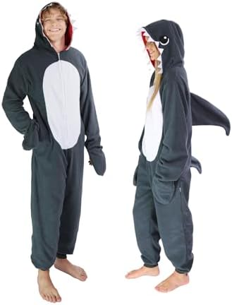 Funziez! Slim Fit Adult Onesie - Animal Costume - Plush Unisex Halloween One Piece Cosplay Suit for Women and Men