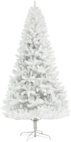 HOMCOM 6ft Tall Artificial Christmas Tree Unlit Auto Open White