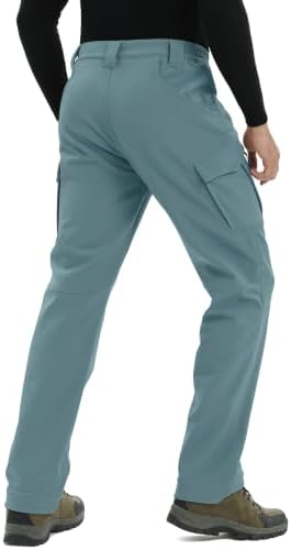 TACVASEN Men's Winter Snow Ski Pants Fleece Lined Waterproof Work Tactical