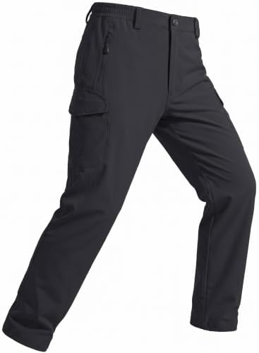 MAGCOMSEN Snow Pants for Men Fleece Lined Softshell Winter Men's Ski Pants