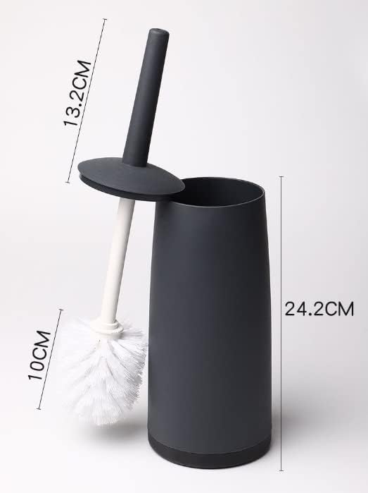 Toilet Brush and Holder, Toilet Bowl Brush with Handle, Hidden Toilet Brush, Scrubbing Bristles for Bathroom or Bathroom Cleaning (Color : White) (Black)