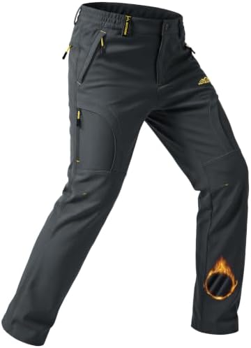 TACVASEN Men's Ski Snow Pants Winter Fleece Lined Waterproof Insulated