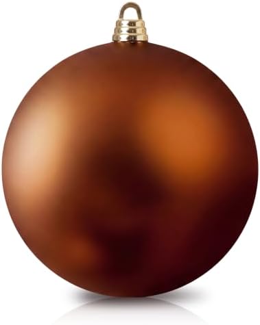 Threan 12 Inch Large Chocolate Brown Matte Christmas Ball Ornaments