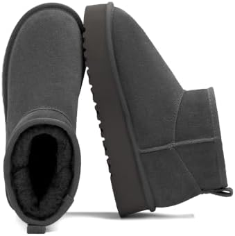 OXSTAR Winter Snow Boots for Women Cozy Plush Line Suede Boot