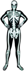 Uisozsfeb Men's Skeleton Costume Glow in Dark Jumpsuit Light Up Bodysuit