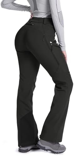 Moosehill Women's Snow Pants Flared: Zipper Mesh Vents Water Resistant