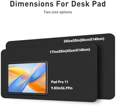 Aothia Faux Leather Desk Mat - Non-Slip PU Leather Desk Blotter, Waterproof Writing Surface, Large Desk Pad for Office & Home (Black, 55" x 17")