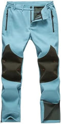 Mens Snow Ski Waterproof Softshell Snowboard Pants Outdoor Hiking Fleece Lined Zipper Bottom Leg