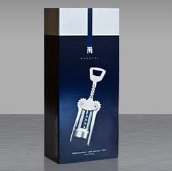 Monopol Lever Satin Finished Corkscrew And Wine Opener In Gift Box With Cork Remover, Silver