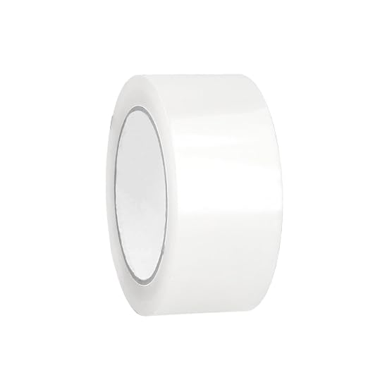 PSBM White Packing Tape, 6 Rolls, 2 Mil Thick, 1.88 Inch Wide, 110 Yards Per Roll, Total 660 Yards, Colored Tape for Sealing Cartons, Packaging, Shipping & Moving