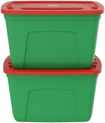 SIMPLYKLEEN Storage Bins with Lids - Made in USA 18-Gallon (72-Quart) 2-Pack Storage Totes with Lids, Plastic Stackable Containers Large Storage Boxes for for Home and Office Organization Green/Black