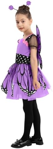 Spooktacular Creations Child Girls Butterfly Costume, Toddlers Butterfly Outfit w/Wings Headband for Kids Halloween Parties