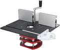 Kadimendium Router with Top Plate Router Lifting Base Woodworking Slotting Trimming Chamfering Table Top Router Table Lifting System Base (Black)