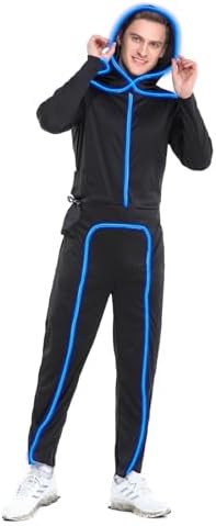 HSCTEK Light Up Adult Stick Figure Costume, Led Halloween Cosplay Men Women